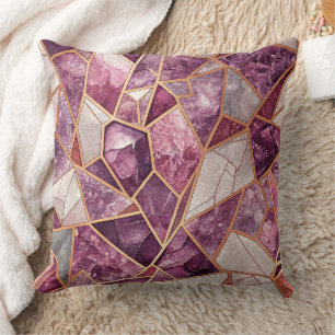 Amethyst-Mosaik – Gebrochenes Glas - Lila Kissen