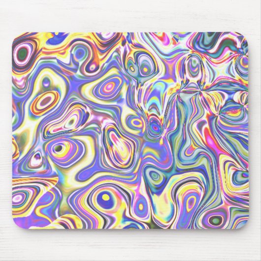 Amethyst Multicolor Abstrakt Amoeba Art Mousepad (Vorne)