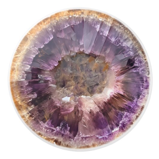 Amethyst Natural Gem Muster Keramikknauf (Vorderseite)
