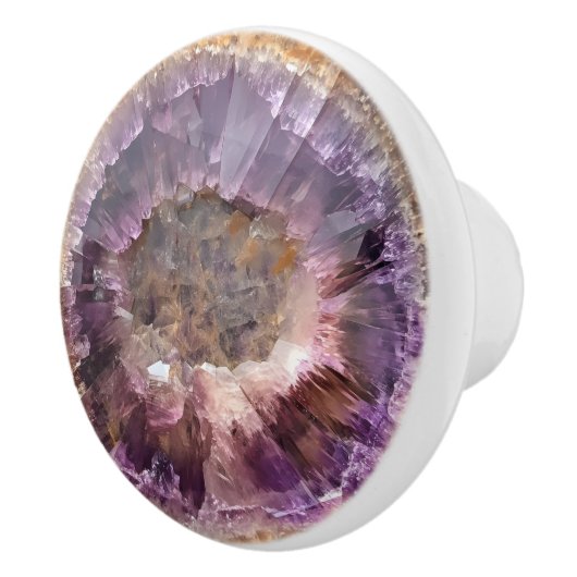 Amethyst Natural Gem Muster Keramikknauf (Rechts)