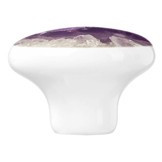 Amethyst Nature Gemstone Pattern Keramikknauf (Seitenansicht)
