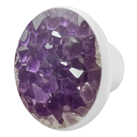 Amethyst Nature Gemstone Pattern Keramikknauf (Rechts)