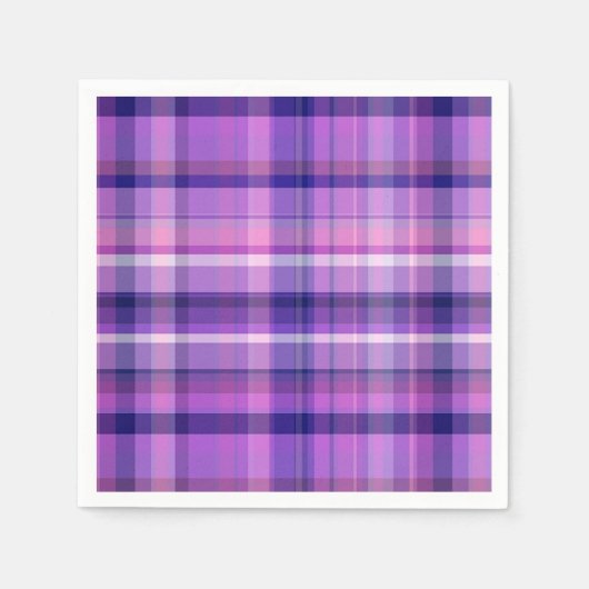 Amethyst Navy Blue Cotton Candy Pink Madras Serviette (Vorderseite)