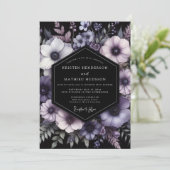 Amethyst Nocturne Bloom Hochzeit Einladung (Stehend Vorderseite)