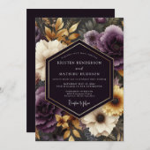 Amethyst Ochre Baroque Wedding Einladung (Vorne/Hinten)