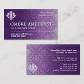Amethyst Ombre Damast Visitenkarte (Vorne/Hinten)