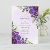 Amethyst Opulente Frühlingshochzeit Einladung (Stehend Vorderseite)