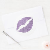Amethyst Orchid Glitzer Lippen zum Drucken Runder Aufkleber (Umschlag)