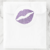 Amethyst Orchid Glitzer Lippen zum Drucken Runder Aufkleber (Tasche)