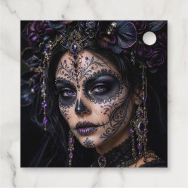 Amethyst-Orchidee Calavera – Gothic Zucker-Schädel Geschenkanhänger
