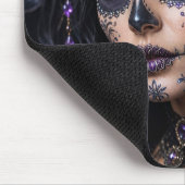 Amethyst-Orchidee Calavera – Gothic Zucker-Schädel Mousepad (Ecke)
