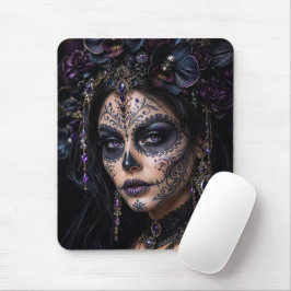 Amethyst-Orchidee Calavera – Gothic Zucker-Schädel Mousepad