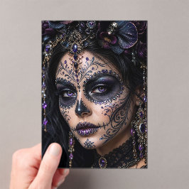 Amethyst-Orchidee Calavera – Gotischer Zuckerschäd Acryleinladungen