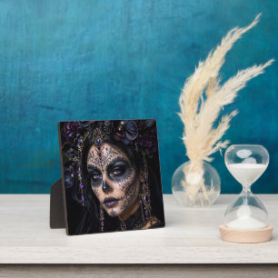 Amethyst-Orchidee Calavera – Gotischer Zuckerschäd Fotoplatte