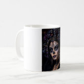 Amethyst-Orchidee Calavera – Gotischer Zuckerschäd Kaffeetasse (Vorderseite Links)