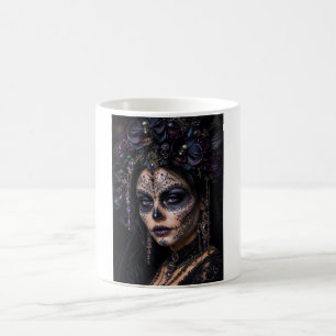 Amethyst-Orchidee Calavera – Gotischer Zuckerschäd Kaffeetasse
