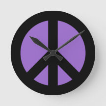 Amethyst Peace Sign Wall Clock