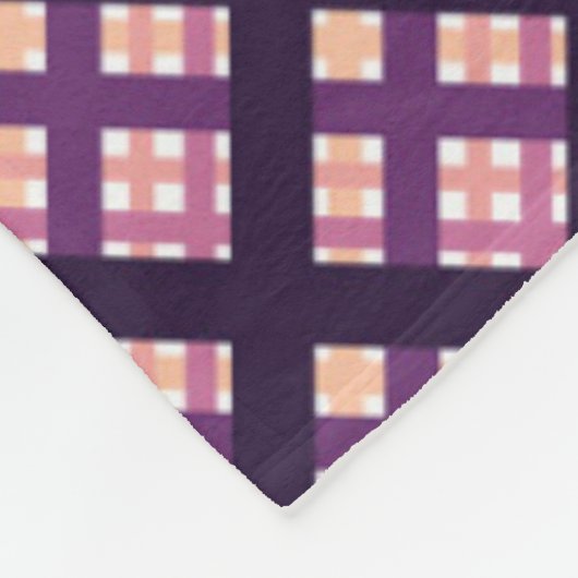 Amethyst Peach Pink Lila Lilac Streifen Kariert Fleecedecke (Ecke)