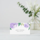 Amethyst Peony | Aquarellblume Visitenkarte (Stehend Vorderseite)