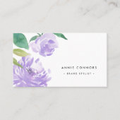 Amethyst Peony | Aquarellblume Visitenkarte (Vorderseite)