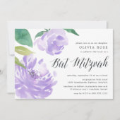 Amethyst Peony | Bat Mitzvah Einladung (Vorderseite)