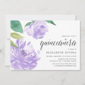Amethyst Peony | Einladung von Quinceanera (Vorderseite)