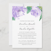 Amethyst Peony | Lavender Floral Wedding Einladung (Vorderseite)