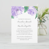 Amethyst Peony | Lavender Floral Wedding Einladung (Stehend Vorderseite)