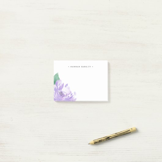 Amethyst Peony | PERSONALISIERT Post-it Klebezettel (Auf Schreibtisch)