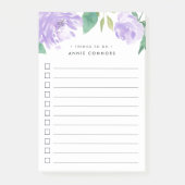 Amethyst Peony | Personalisiert zu erledigende Lis Post-it Klebezettel (Vorderseite)
