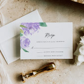 Amethyst Peony Wedding Mail-in RSVP Karte