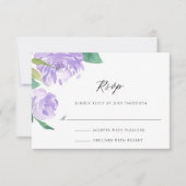 Amethyst Peony Wedding Mail-in RSVP Karte (Vorderseite)
