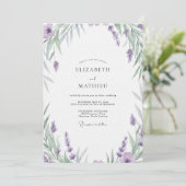 Amethyst-Perlen-Silber-Blatt-Hochzeit Einladung (Stehend Vorderseite)