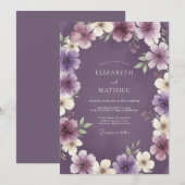 Amethyst-Pflaumreif-Hochzeit Einladung (Vorne/Hinten)