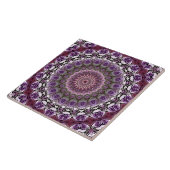 Amethyst Pink Kaleidoscope Mandala Pattern Fliese (Seite)