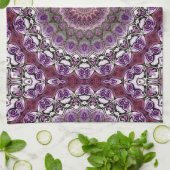 Amethyst Pink Kaleidoscope Mandala Pattern Geschirrtuch (Gefaltet)