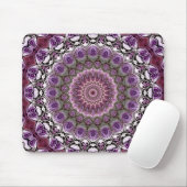 Amethyst Pink Kaleidoscope Mandala Pattern Mousepad (Mit Mouse)