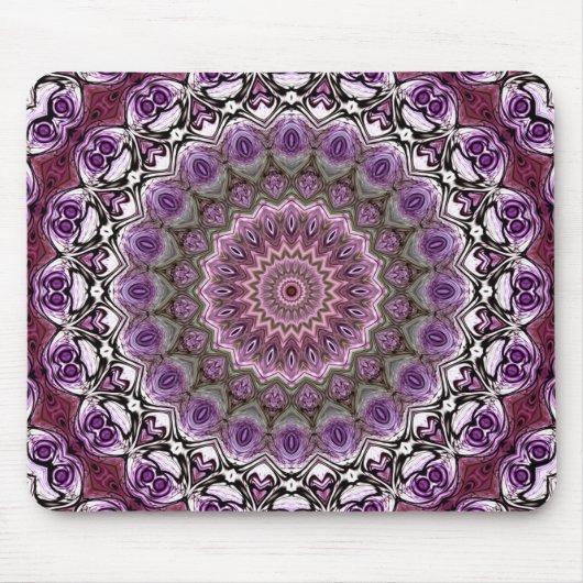 Amethyst Pink Kaleidoscope Mandala Pattern Mousepad (Vorne)