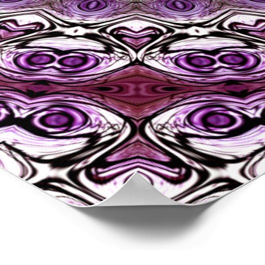 Amethyst Pink Kaleidoscope Mandala Pattern Poster (Ecke)