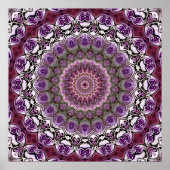 Amethyst Pink Kaleidoscope Mandala Pattern Poster (Vorne)