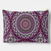 Amethyst Pink Kaleidoscope Mandala Pattern Zubehörtasche (Rückseite)