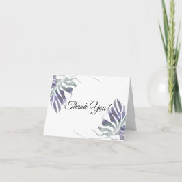 Amethyst Plum Watercolor-Blätter Dankeskarte