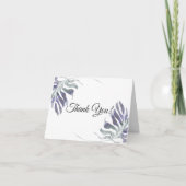 Amethyst Plum Watercolor-Blätter Dankeskarte (Vorderseite)