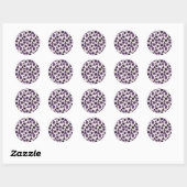 Amethyst & Plum Watercolor Geometric Pattern Runder Aufkleber (Blatt)
