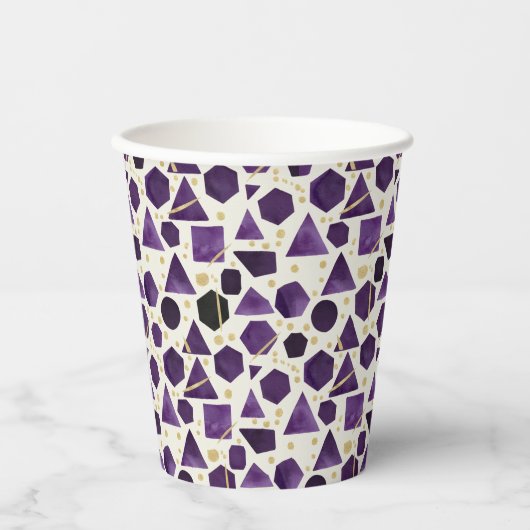Amethyst-Prismen-Mosaik Pappbecher (Vorderseite)
