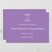 ​Amethyst Purple Minimalist Save the Date Card (Vorne/Hinten)