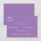 ​Amethyst Purple & White Minimalist Response Card RSVP Karte (Vorne/Hinten)