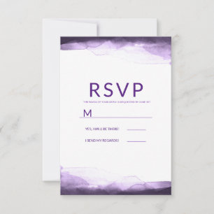 Amethyst Purpur Aquarell Moderne Hochzeit RSVP Karte