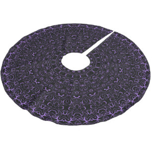 Amethyst Purpur Mandala mit komplizierter Symmetri Polyester Weihnachtsbaumdecke