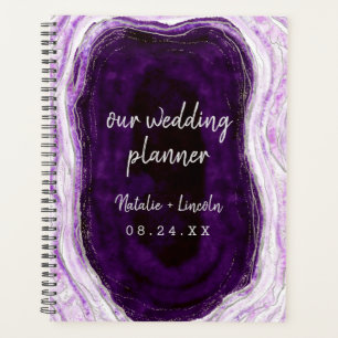 Amethyst Purpur & Silber Geode Achat Hochzeitsplän Planer